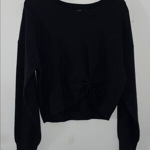 Anthropologie Black Front Knot Sweater